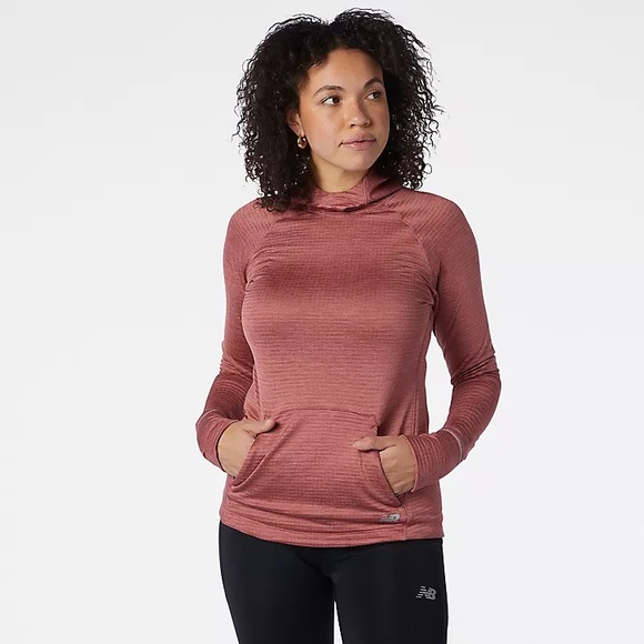 New Balance Tops - New Balance Heat Grid Hoodie - Washed Henna Heather